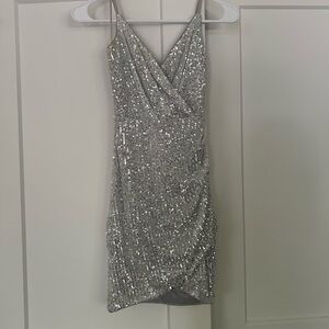 Windsor Glittering Silver Mini Dress